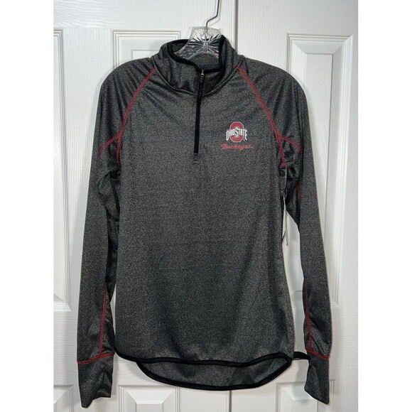 Colosseum Ohio State Buckeys Pullover Long Sleeve Zip Collar Womens Size Large - Picture 1 of 8